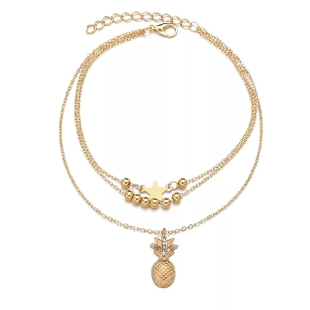 Star Beads Pineapple Anklets - Picture 2 of 7